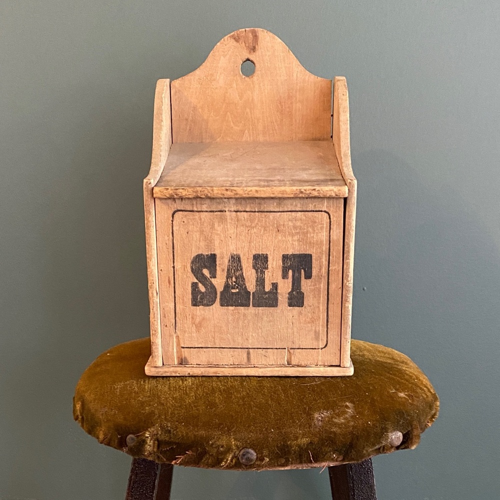 Antique Wooden Salt Box